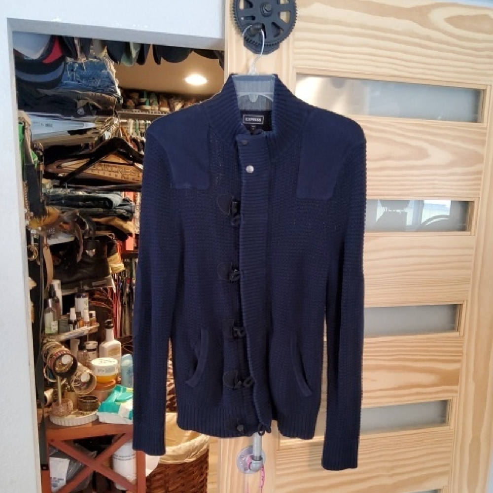 Express Midnight Blue Toggle Sweater